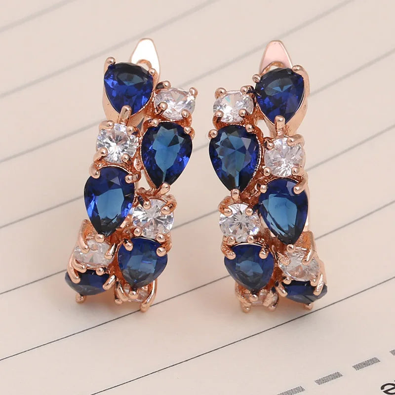 LXOEN 2022 Classic Semi-precious Stone Stud Earrings for Women Silver Color Round Studs Ear Jewelry brinco Gift bijoux ARVASHAA