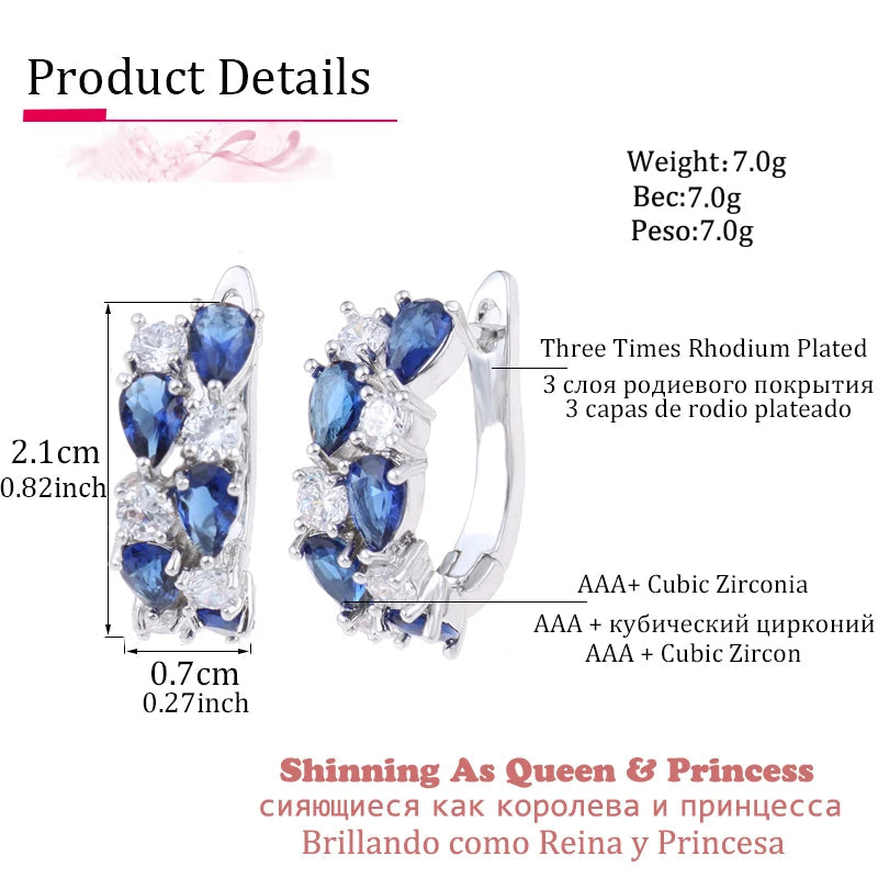 LXOEN 2022 Classic Semi-precious Stone Stud Earrings for Women Silver Color Round Studs Ear Jewelry brinco Gift bijoux ARVASHAA
