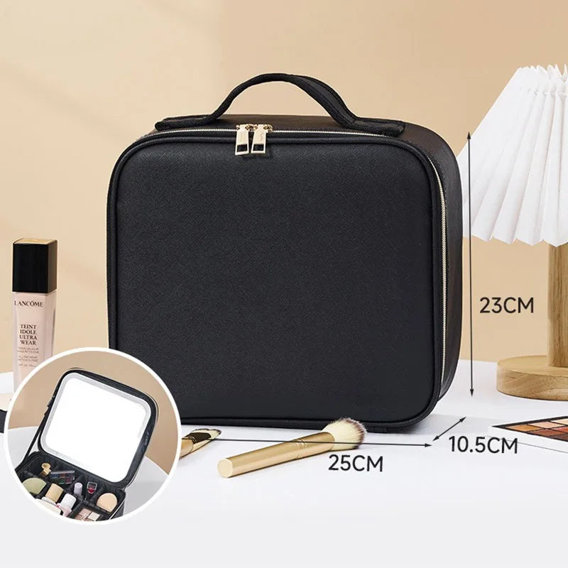 LED Cosmetic Case with Lights and Mirror Cosmetic Bag Large Capacity Premium Feeling Cosmetic Bag Luxury makeup bag ASKVexperts