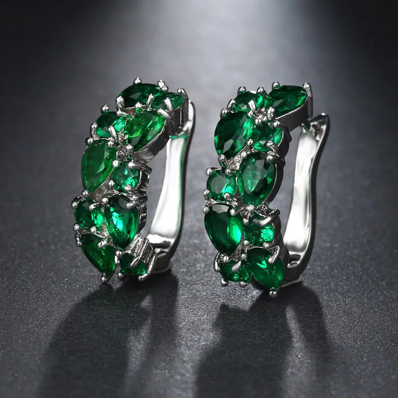 LXOEN 2022 Classic Semi-precious Stone Stud Earrings for Women Silver Color Round Studs Ear Jewelry brinco Gift bijoux ARVASHAA