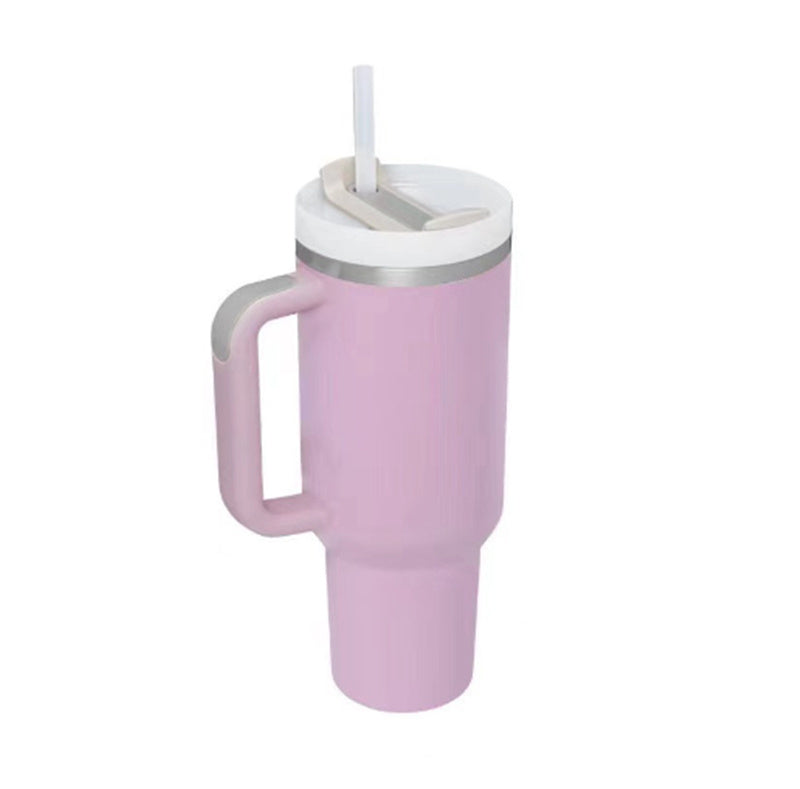 40 Oz Tumbler With Handle Straw Insulated, Stainless Steel Spill Proof Vacuum Coffee Cup Tumbler With Lid Tapered Mug Gifts For Valentine Lover Suitable For Car Gym Office Travel ASKVexperts