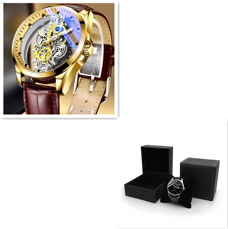 Men Watch Skeleton Automatic Quartz Watch Gold Skeleton Vintage Man Watch Mens Watches Top Brand Luxury ARVASHAA