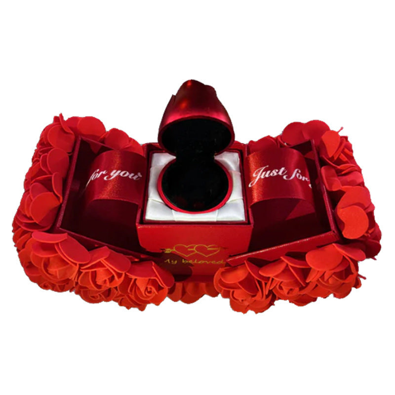 Valentines Day Gift Soap Rose Gift Box Crystal Pendant Necklace Eternal Flower Jewelry Box Set Wedding Birthday Gift For Girlfriend ARVASHAA