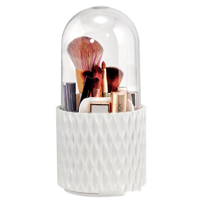 360 Rotating Large Capacity Transparent Makeup Brush Storage Pen Holder Acrylic Dust With Lid Desktop Cosmetic Storage Box ASKVexperts