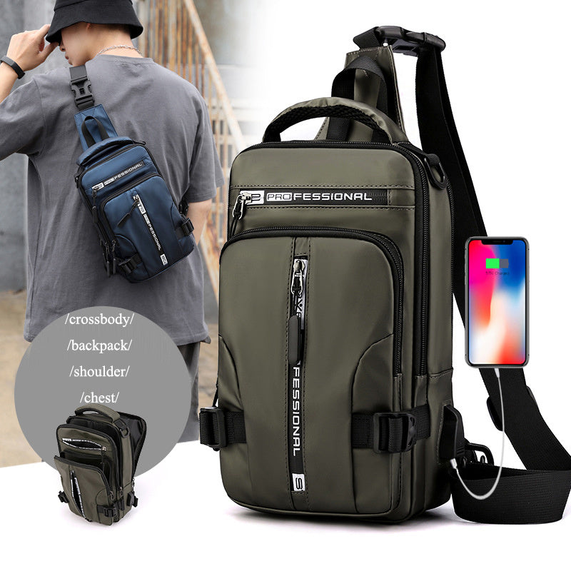 Crossbody Bags Men Multifunctional Backpack Shoulder Chest Bags ARVASHAA