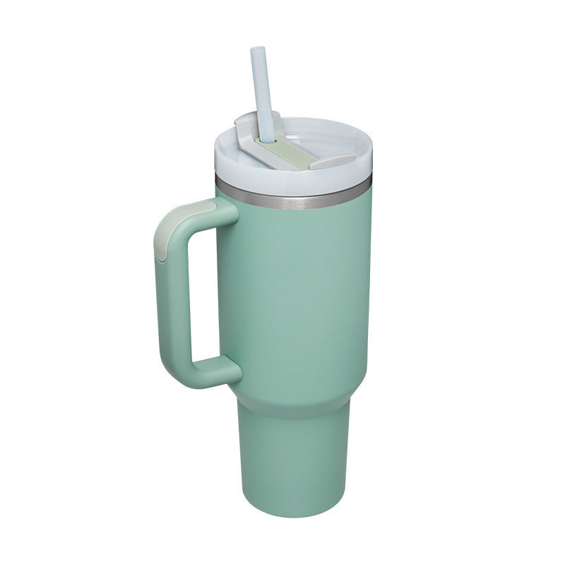 40 Oz Tumbler With Handle Straw Insulated, Stainless Steel Spill Proof Vacuum Coffee Cup Tumbler With Lid Tapered Mug Gifts For Valentine Lover Suitable For Car Gym Office Travel ASKVexperts