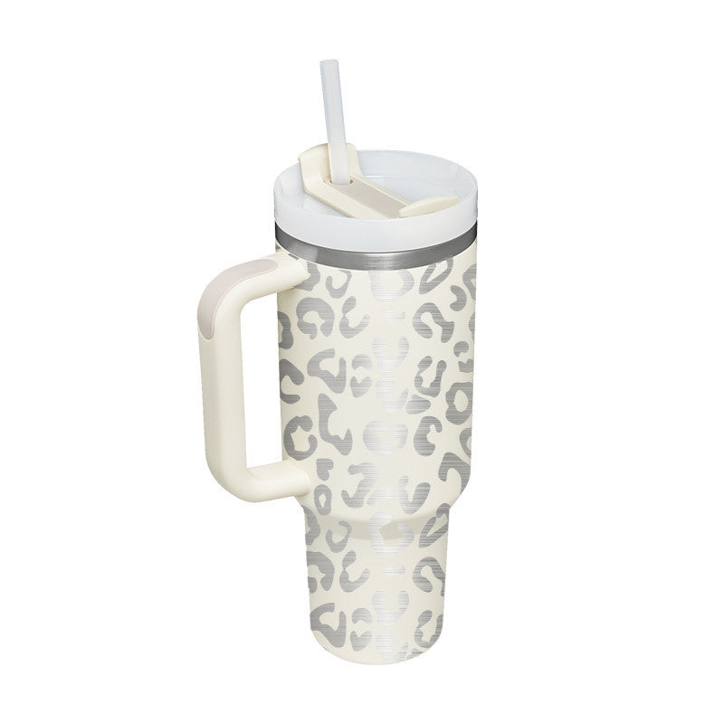 40 Oz Tumbler With Handle Straw Insulated, Stainless Steel Spill Proof Vacuum Coffee Cup Tumbler With Lid Tapered Mug Gifts For Valentine Lover Suitable For Car Gym Office Travel ASKVexperts