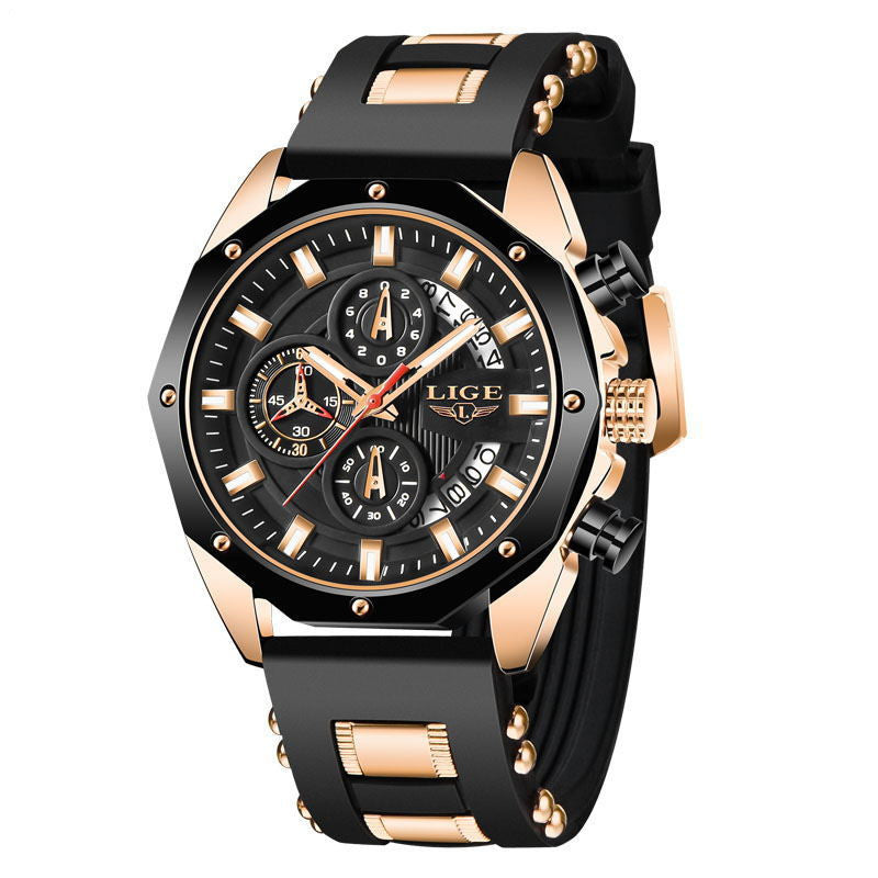 Fashion Mens Watches Top Brand Luxury Silicone Sport Watch Men Quartz Date Clock Waterproof Wristwatch Chronograph ARVASHAA