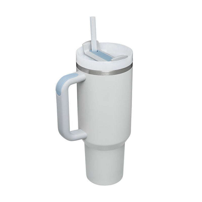 40 Oz Tumbler With Handle Straw Insulated, Stainless Steel Spill Proof Vacuum Coffee Cup Tumbler With Lid Tapered Mug Gifts For Valentine Lover Suitable For Car Gym Office Travel ASKVexperts