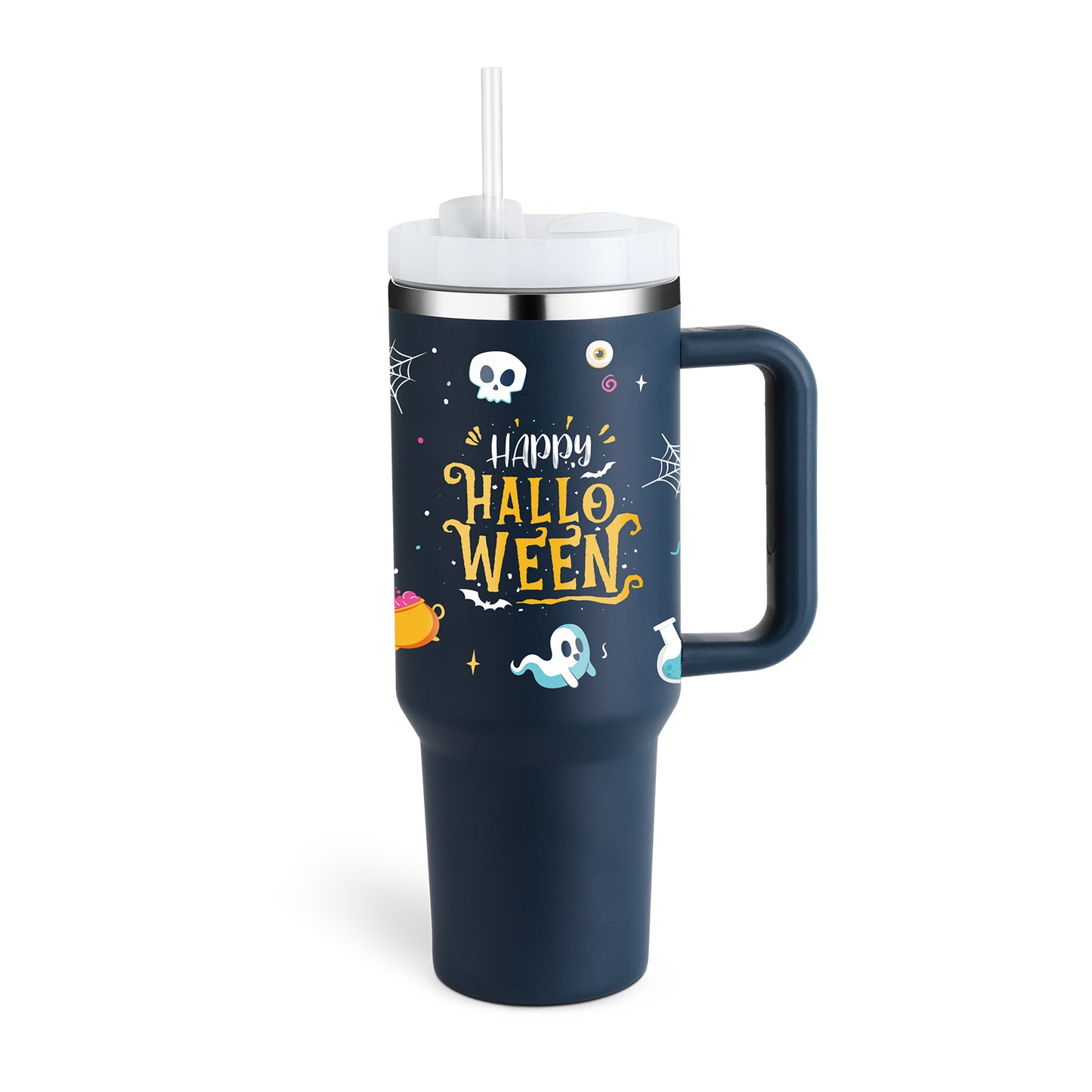 40 Oz Tumbler With Handle Straw Insulated, Stainless Steel Spill Proof Vacuum Coffee Cup Tumbler With Lid Tapered Mug Gifts For Valentine Lover Suitable For Car Gym Office Travel ASKVexperts