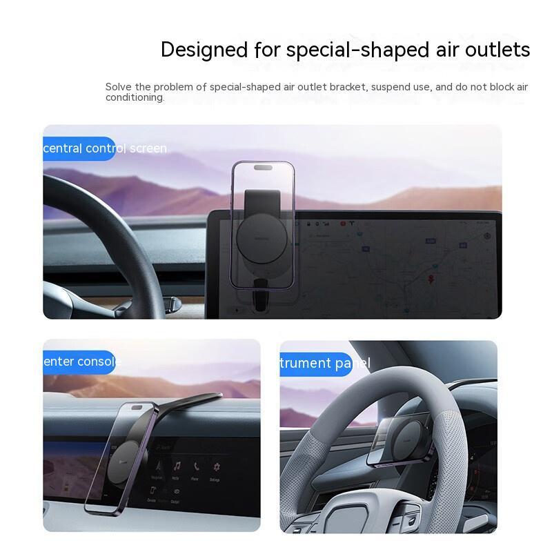 Magnetic Bendable Car Mobile Phone Holder Wireless Charger Phone Holder 15W Car Dash Mount Compatible With Phone ARVASHAA