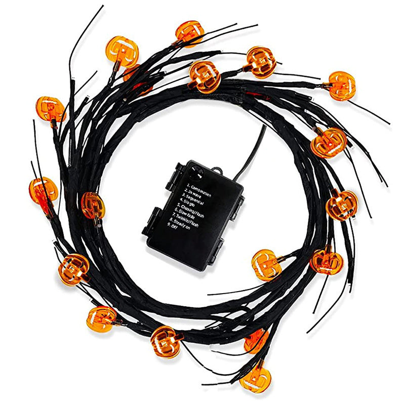 Halloween LED Willow Vine String Light Cool Cartoon Bat Pumpkin Decoration For Indoor Outdoor Party House Decor ARVASHAA