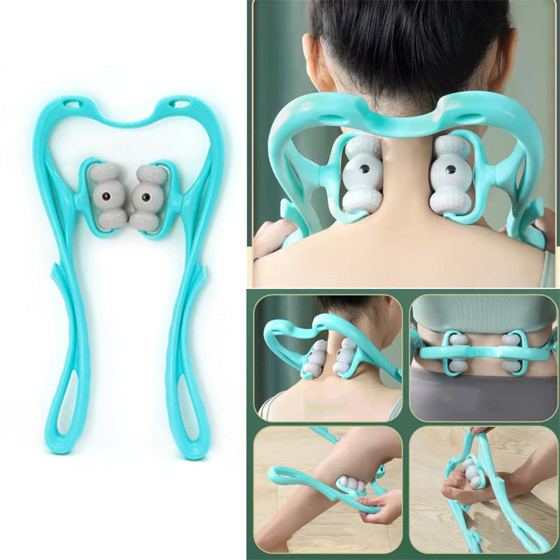 Neck Massager For Pain Relief Deep Tissue 360 Degree Neck Roller With 96 Pressure Point Neckbud Massage Roller For Neck Shoulder Waist Leg Foot Handheld Relaxer Tool ARVASHAA