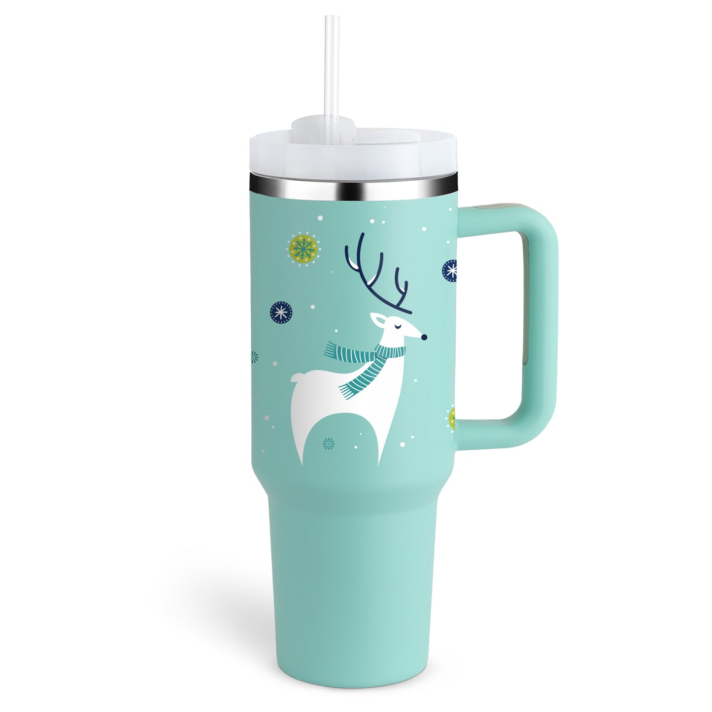 40 Oz Tumbler With Handle Straw Insulated, Stainless Steel Spill Proof Vacuum Coffee Cup Tumbler With Lid Tapered Mug Gifts For Valentine Lover Suitable For Car Gym Office Travel ASKVexperts