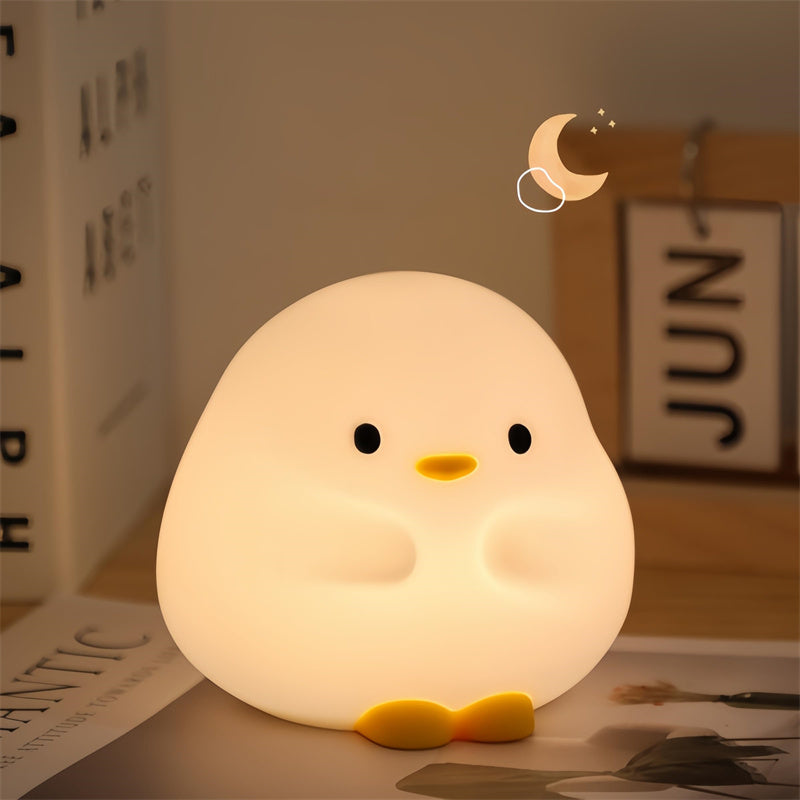 Cute Duck LED Night Lamp Cartoon Silicone USB Rechargeable Sleeping Light Touch Sensor Timing Bedroom Bedside Lamp For Kid Gift Home Decor ARVASHA