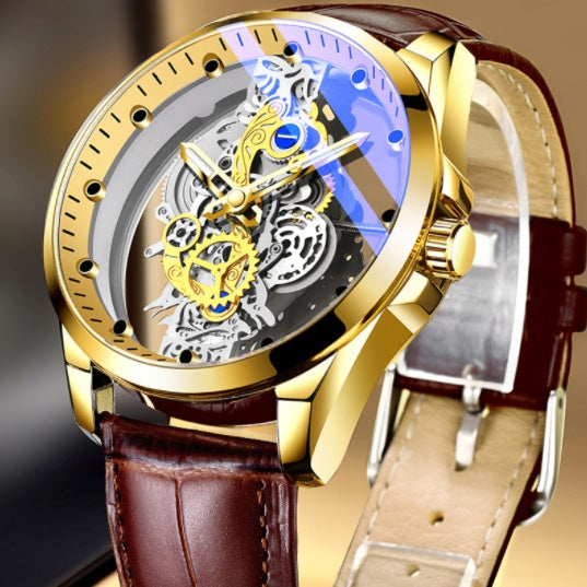 Men Watch Skeleton Automatic Quartz Watch Gold Skeleton Vintage Man Watch Mens Watches Top Brand Luxury ARVASHAA
