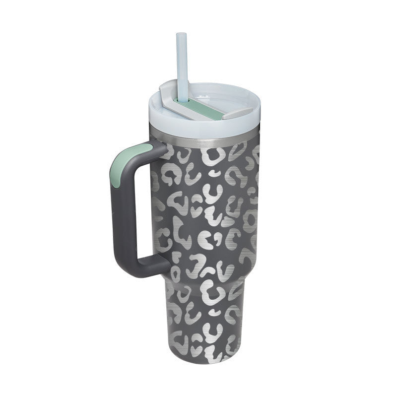 40 Oz Tumbler With Handle Straw Insulated, Stainless Steel Spill Proof Vacuum Coffee Cup Tumbler With Lid Tapered Mug Gifts For Valentine Lover Suitable For Car Gym Office Travel ASKVexperts