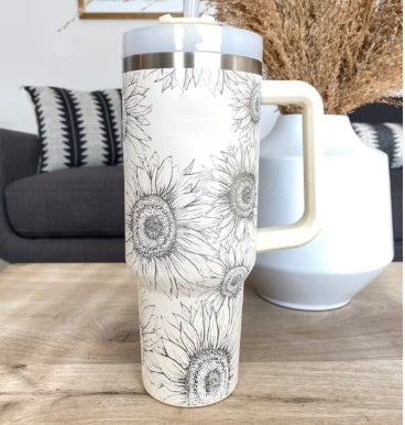 40 Oz Tumbler With Handle Straw Insulated, Stainless Steel Spill Proof Vacuum Coffee Cup Tumbler With Lid Tapered Mug Gifts For Valentine Lover Suitable For Car Gym Office Travel ASKVexperts