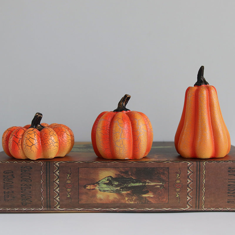 New Halloween Pumpkin Lantern Simulation Pumpkin LED Candle Lamp Resin Luminous Pumpkin ARVASHAA