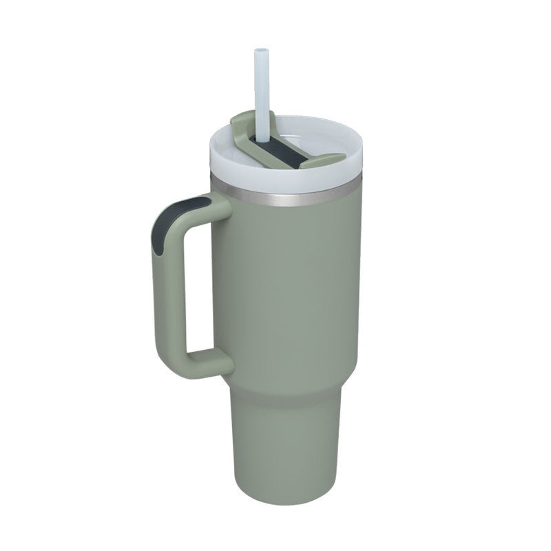 40 Oz Tumbler With Handle Straw Insulated, Stainless Steel Spill Proof Vacuum Coffee Cup Tumbler With Lid Tapered Mug Gifts For Valentine Lover Suitable For Car Gym Office Travel ASKVexperts