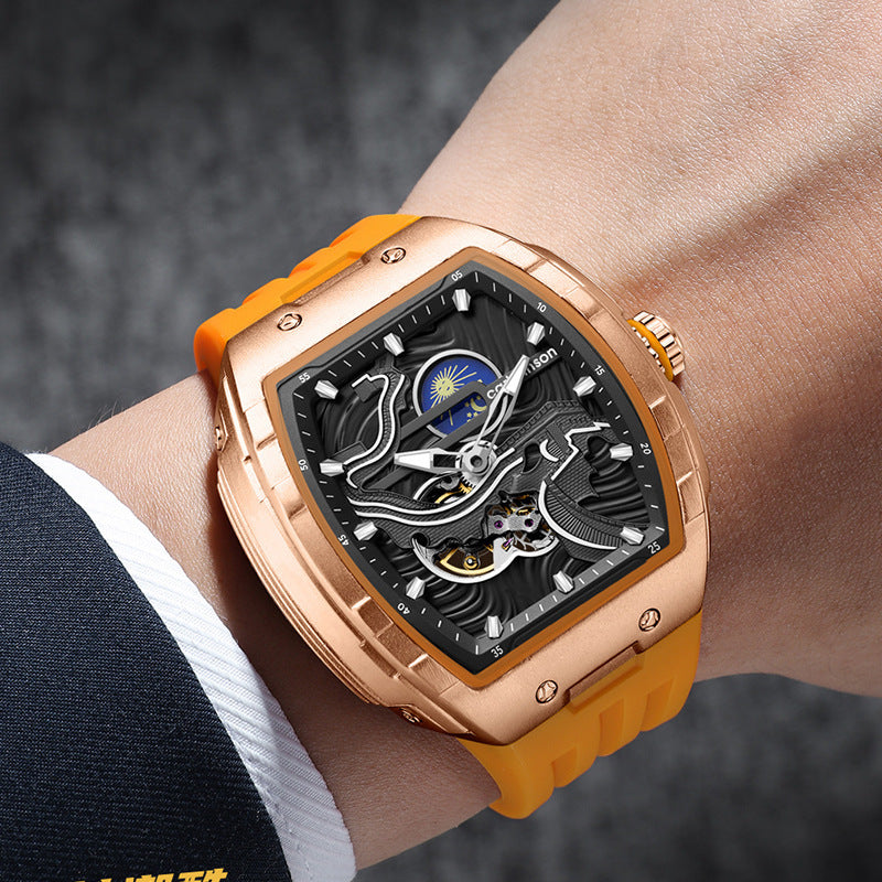 Men's Hollow Automatic Watch Luminous Waterproof Mechanical Watch ARVASHA