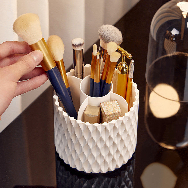 360 Rotating Large Capacity Transparent Makeup Brush Storage Pen Holder Acrylic Dust With Lid Desktop Cosmetic Storage Box ASKVexperts
