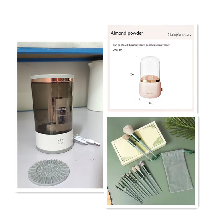 Women Eye Shadow Brush Cleaning Tool Portable Electric Makeup Brush Cleaner Machine With USB Charging Automatic Cosmetic Brush ASKVexperts