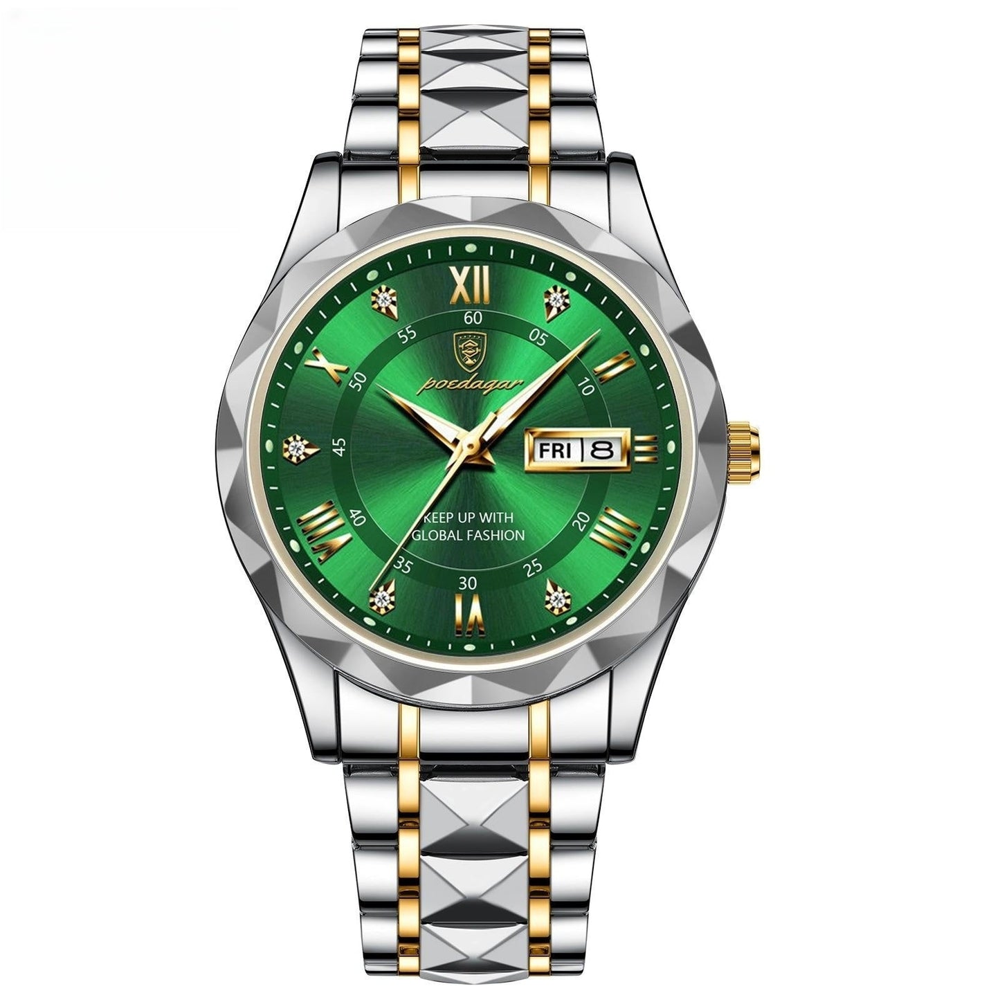 Men’s Waterproof Quartz Watch | Luminous Dial with Double Calendar Display – Durable & Stylish ARVASHAA