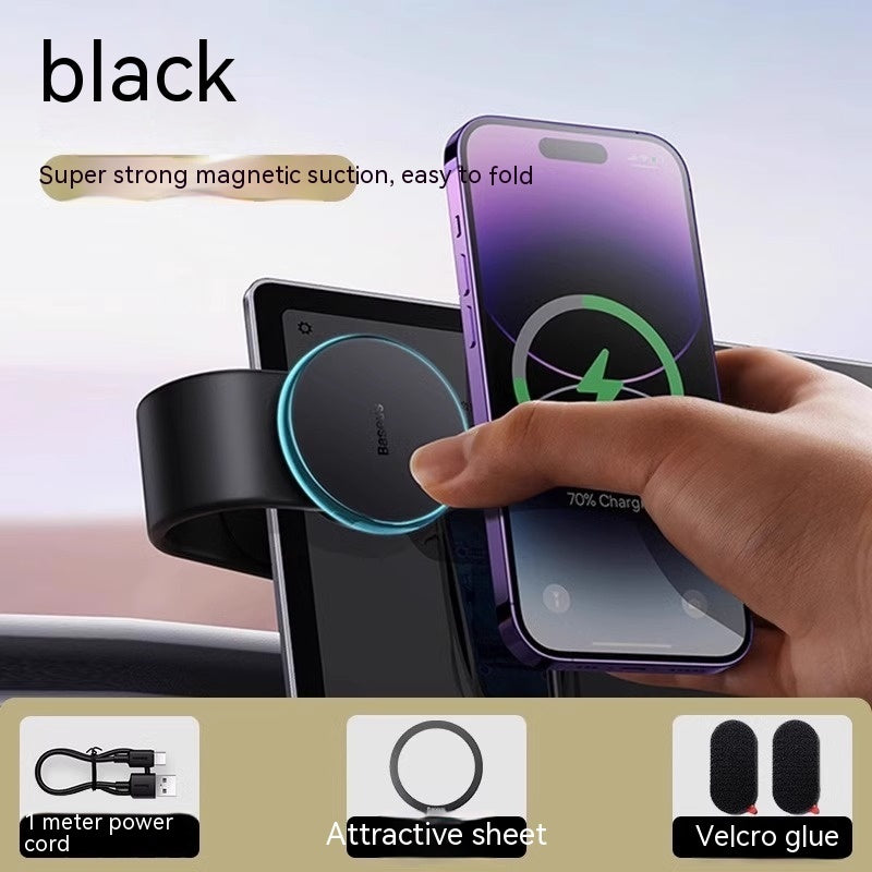 Magnetic Bendable Car Mobile Phone Holder Wireless Charger Phone Holder 15W Car Dash Mount Compatible With Phone ARVASHAA