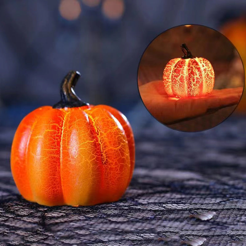 New Halloween Pumpkin Lantern Simulation Pumpkin LED Candle Lamp Resin Luminous Pumpkin ARVASHAA