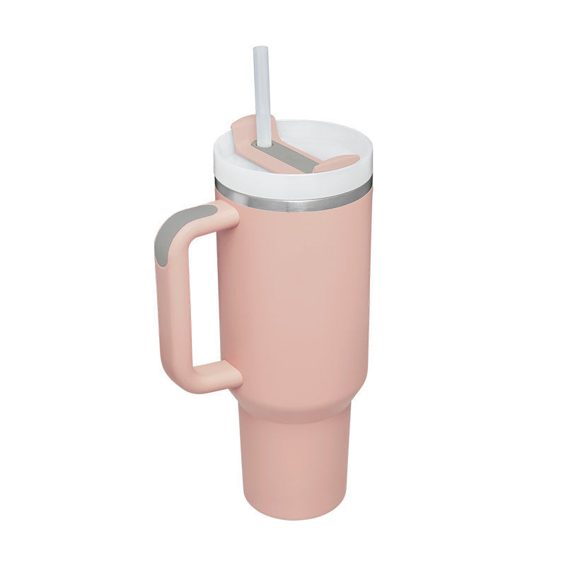 40 Oz Tumbler With Handle Straw Insulated, Stainless Steel Spill Proof Vacuum Coffee Cup Tumbler With Lid Tapered Mug Gifts For Valentine Lover Suitable For Car Gym Office Travel ASKVexperts