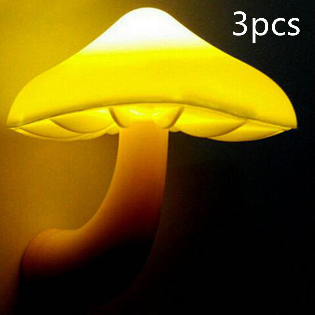 LED Night Light Mushroom Wall Socket Lamp EU US Plug Warm White Light-control Sensor Bedroom Light Home Decoration ARVASHAA