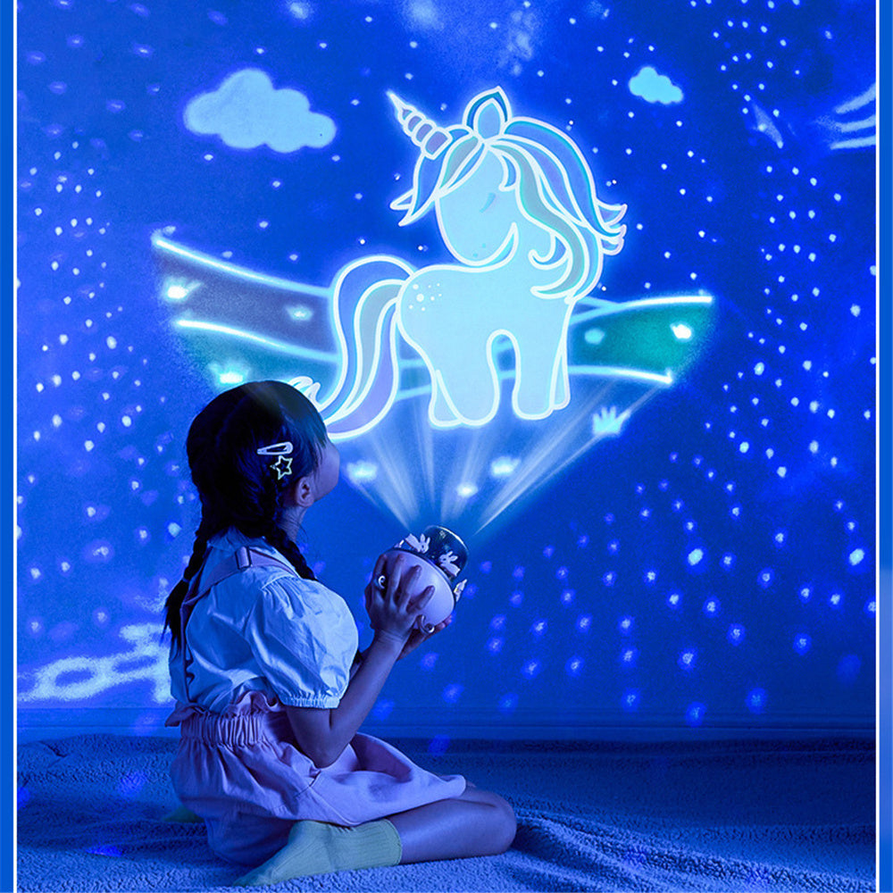 Night Light Projector Kids Nursery Children Room Space Rotation USB Rechargeable Led Night Lamp 12 Films Birthday Christmas Gift ARVASHA