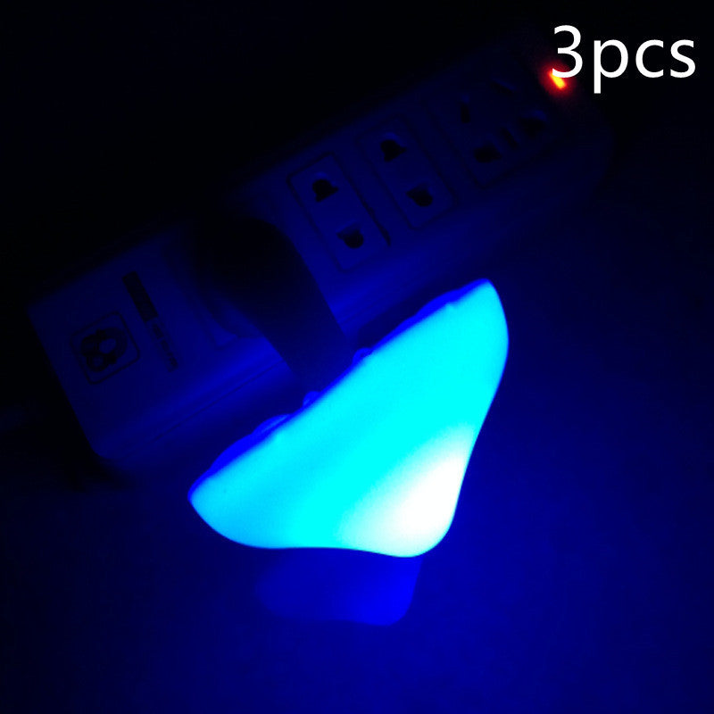 LED Night Light Mushroom Wall Socket Lamp EU US Plug Warm White Light-control Sensor Bedroom Light Home Decoration ARVASHAA