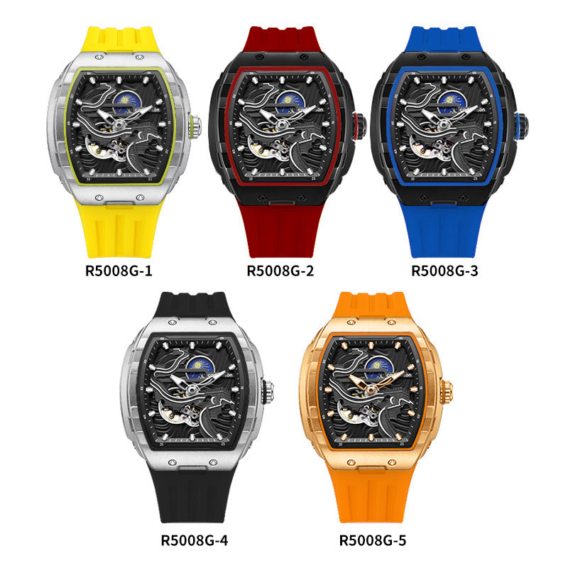 Men's Hollow Automatic Watch Luminous Waterproof Mechanical Watch ARVASHA