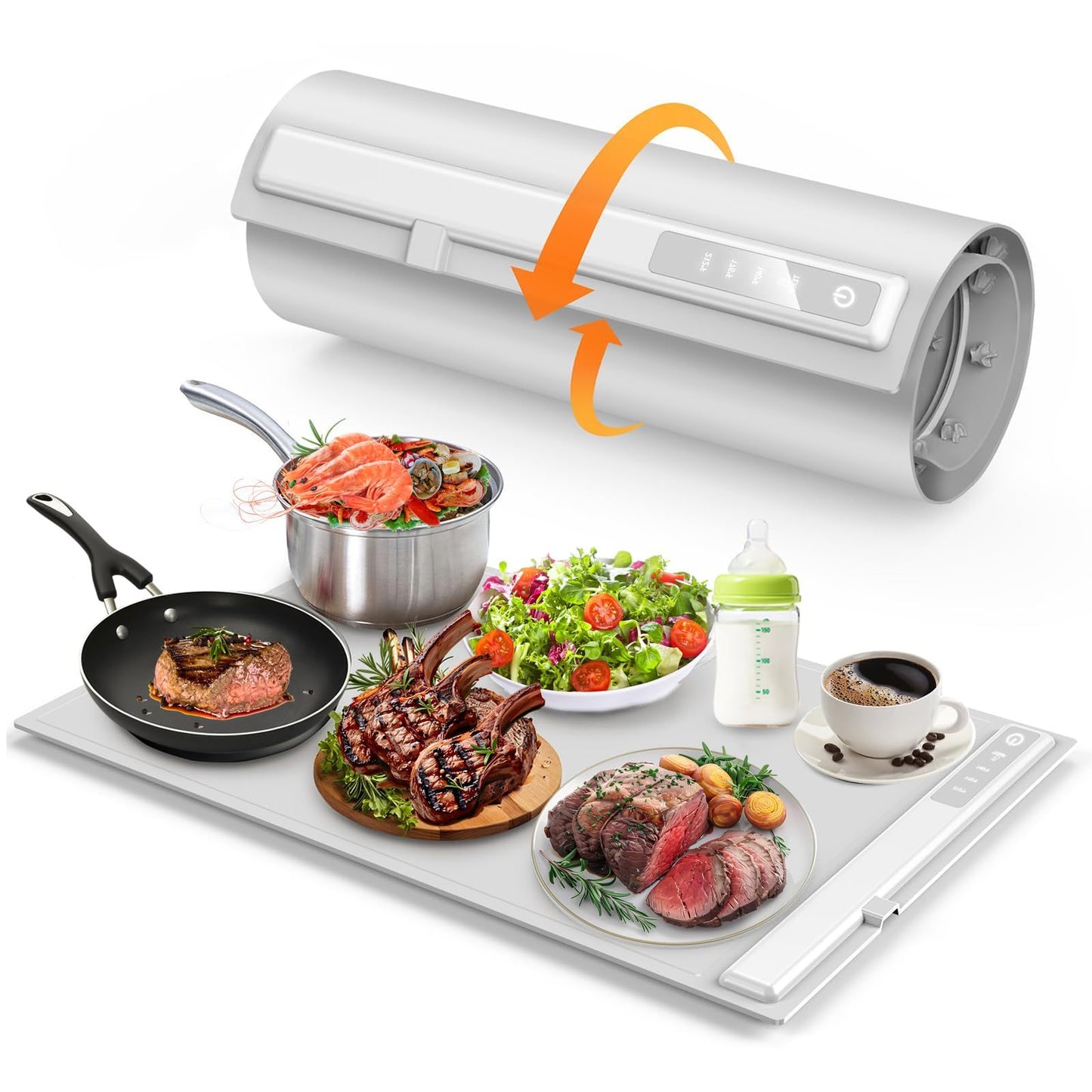 Food Warming Mat,Electric Warming Tray For Food,Foldable Warming Mat For Buffets Party And Daily Use,Silicone Heating Pad With 3 Temp Settings,Kitchen Gadgets Portable Hotplate ASKVexperts