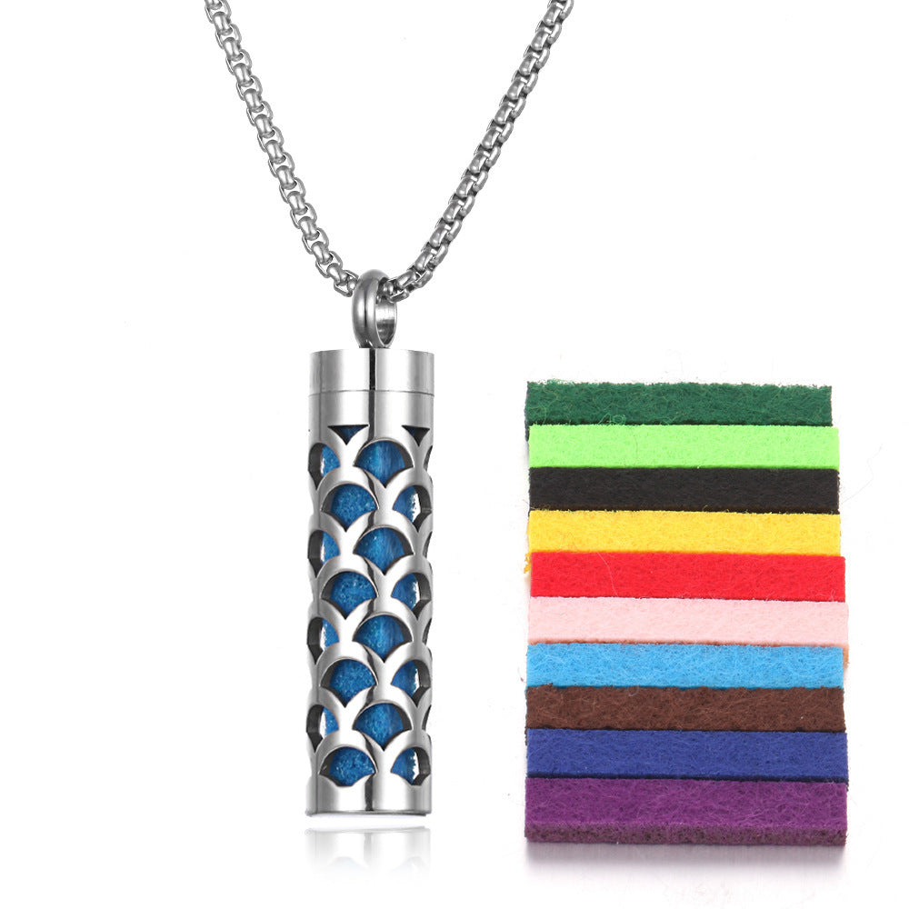 Aromatherapy Pendant Perfume Bottle Essential Oil Titanium Steel ARVASHA