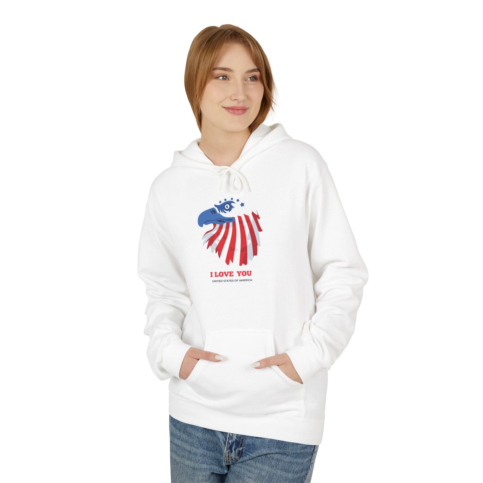 Cozy USA Flag Hoodie  Premium Cotton Blend, Ethical & Sustainable Printify