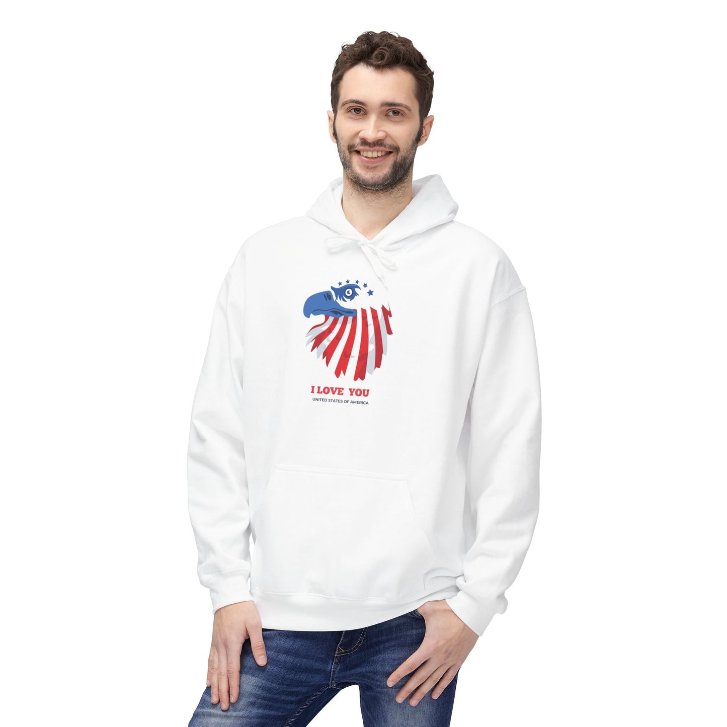 Cozy USA Flag Hoodie  Premium Cotton Blend, Ethical & Sustainable Printify