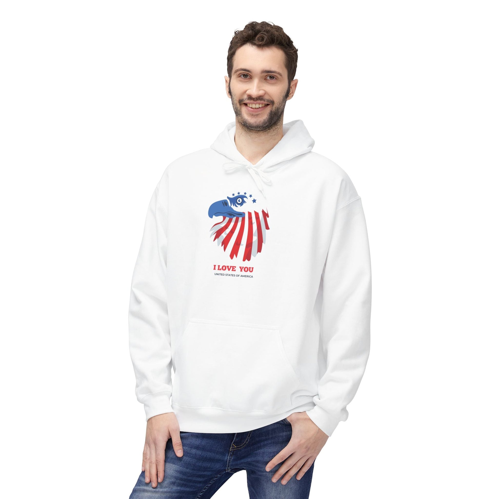 Cozy USA Flag Hoodie  Premium Cotton Blend, Ethical & Sustainable Printify