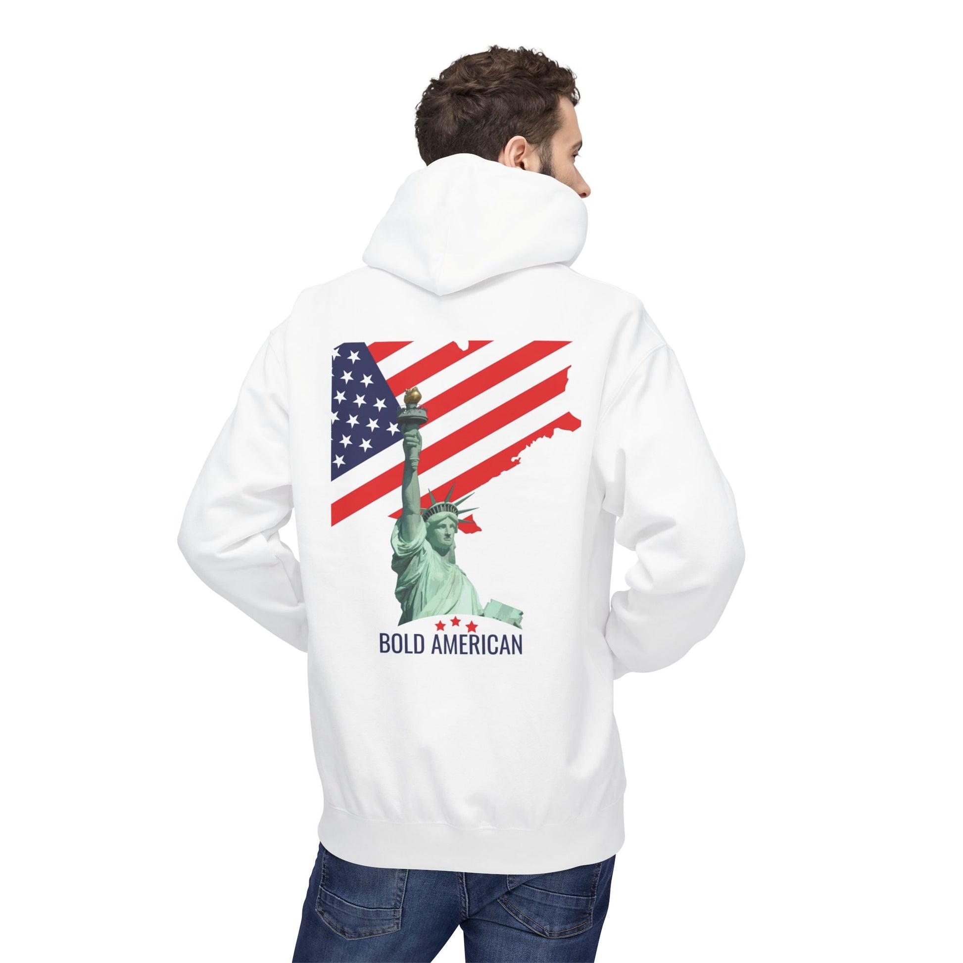 Cozy USA Flag Hoodie  Premium Cotton Blend, Ethical & Sustainable Printify