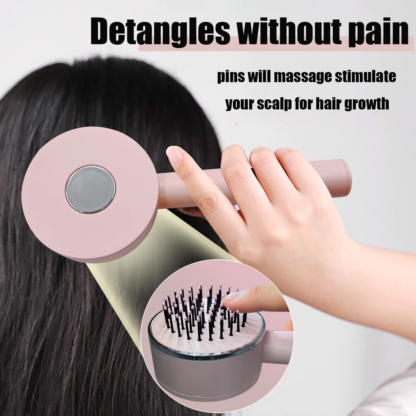Self-Cleaning Hair Brush – Anti-Static Detangling Scalp Massage Comb for Women & Curly Hair ARVASHAA