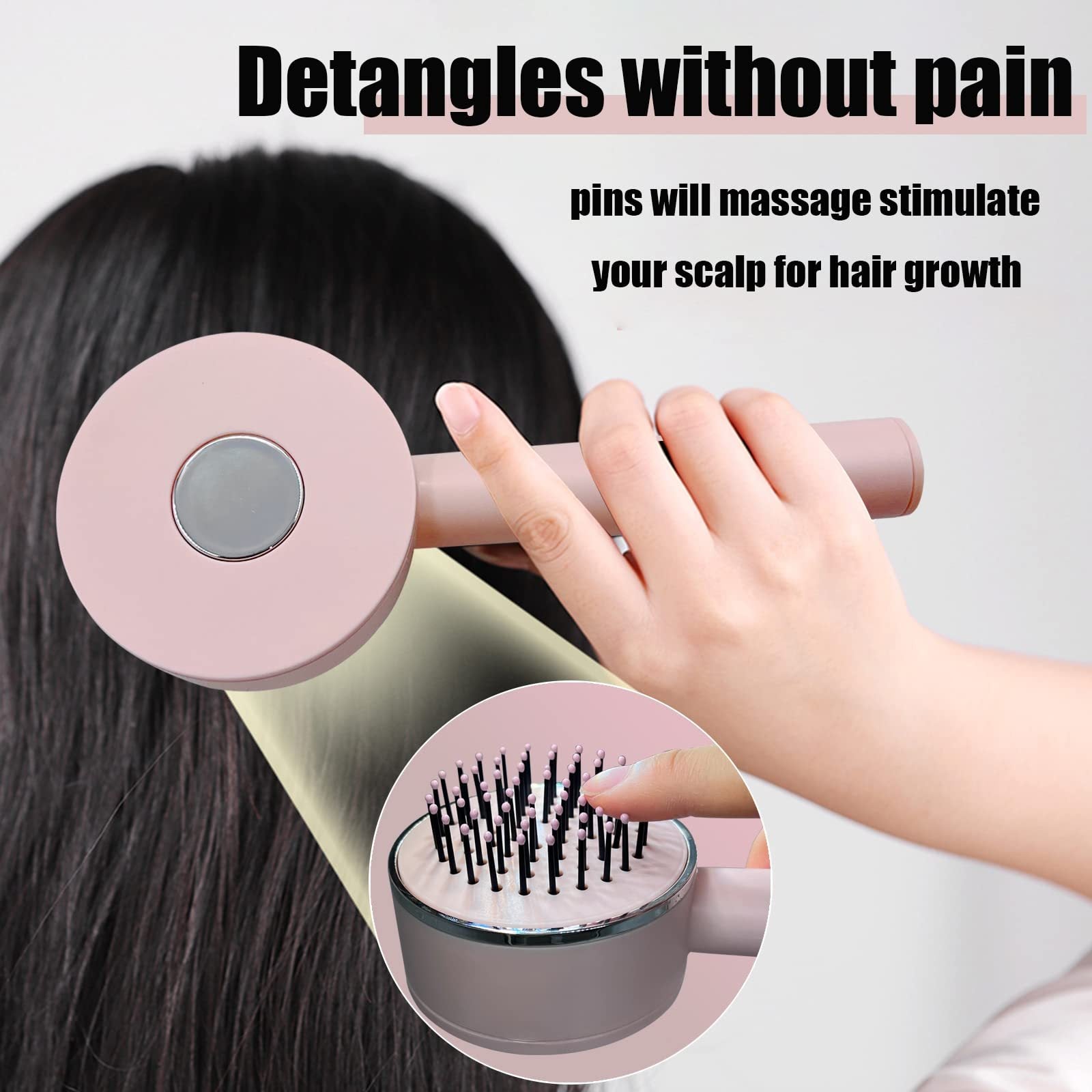 Self-Cleaning Hair Brush – Anti-Static Detangling Scalp Massage Comb for Women & Curly Hair ARVASHAA