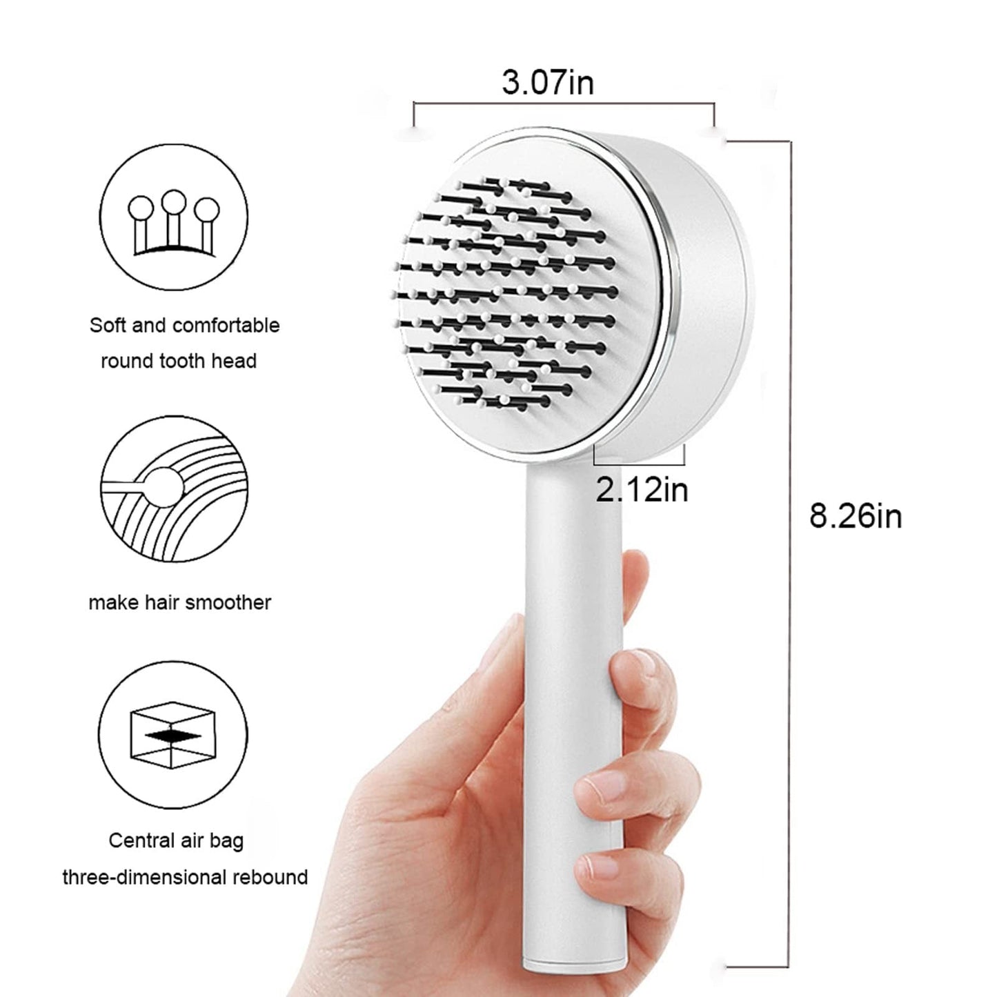 Self-Cleaning Hair Brush – Anti-Static Detangling Scalp Massage Comb for Women & Curly Hair ARVASHAA
