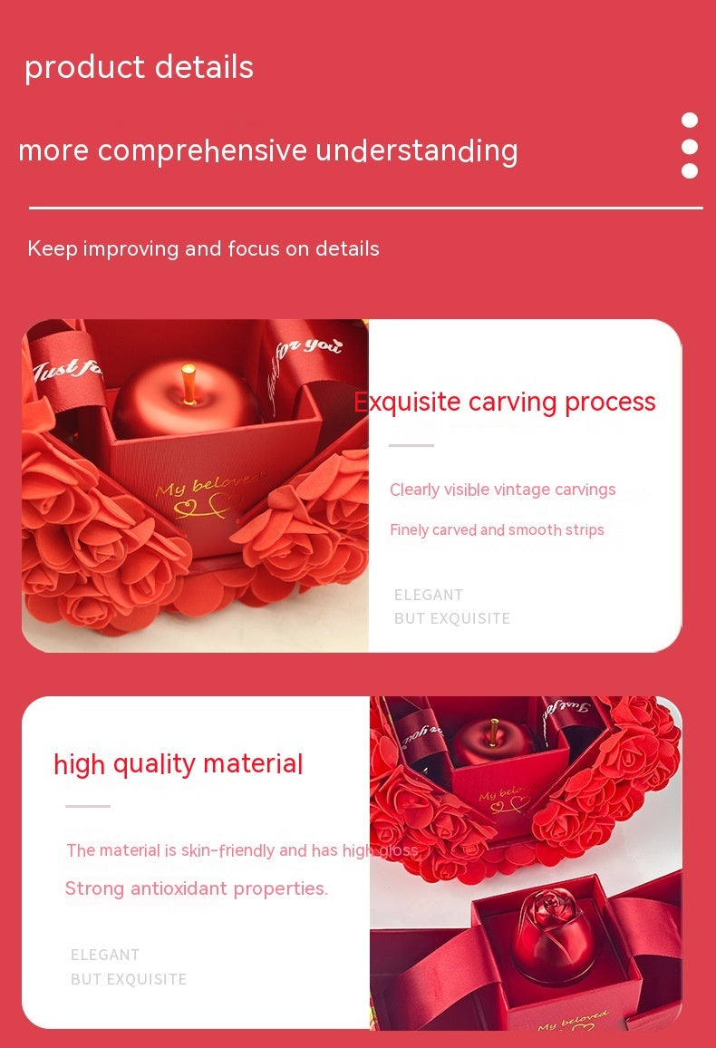 Valentines Day Gift Soap Rose Gift Box Crystal Pendant Necklace Eternal Flower Jewelry Box Set Wedding Birthday Gift For Girlfriend ARVASHAA
