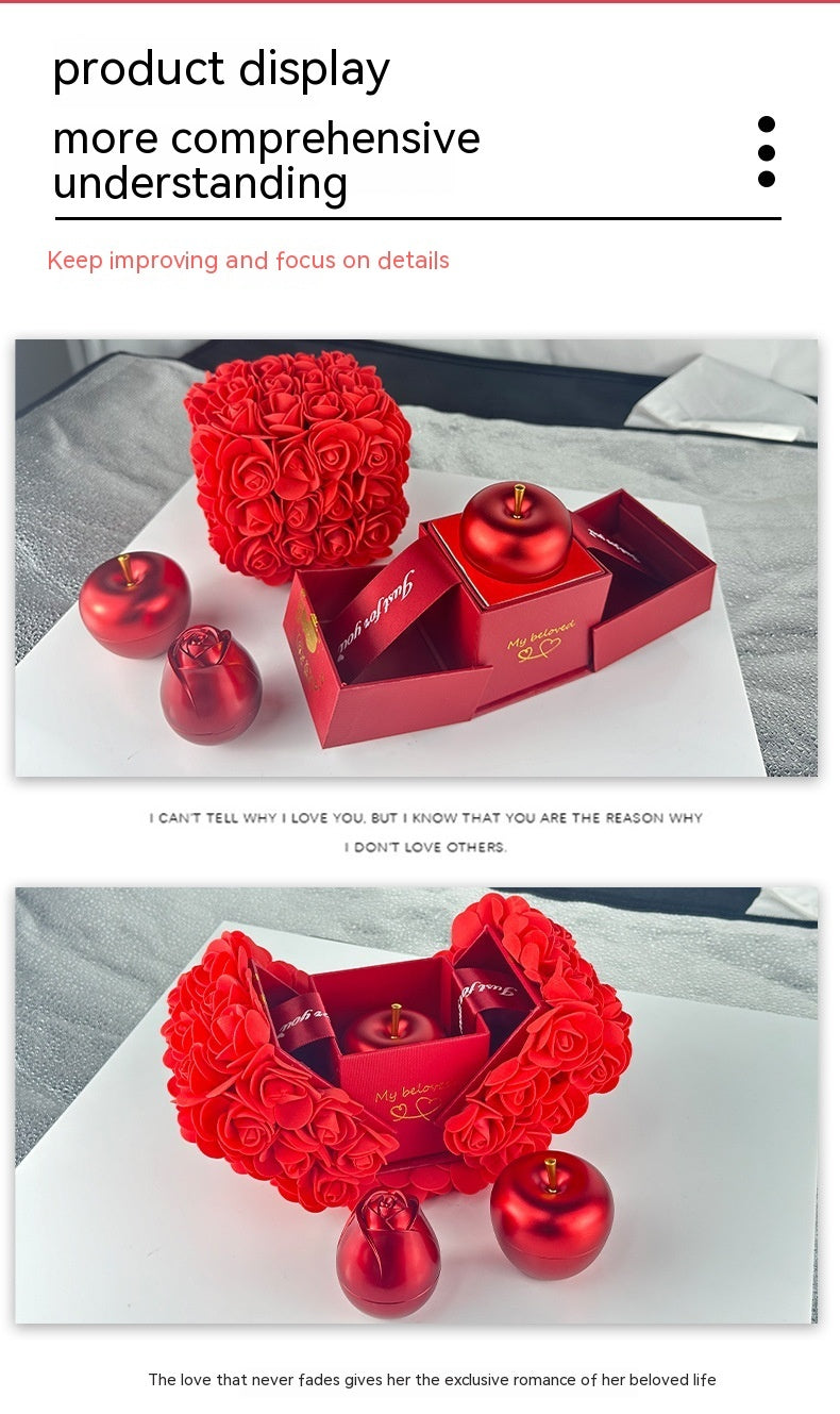 Valentines Day Gift Soap Rose Gift Box Crystal Pendant Necklace Eternal Flower Jewelry Box Set Wedding Birthday Gift For Girlfriend ARVASHAA