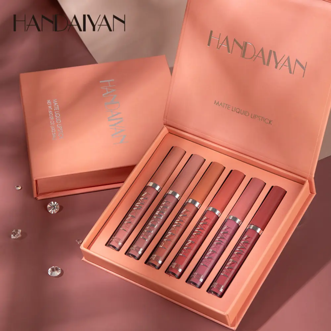 6 Pcs Matte Liquid Lipstick Set – Waterproof, Long-Lasting, Non-Stick Velvet Finish for All Skin Types | Pink, Red, Purple Shades ARVASHA