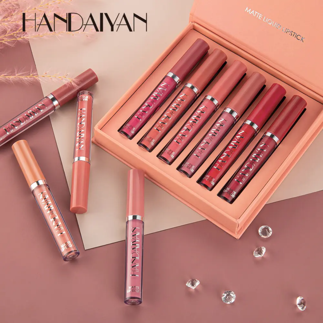 6 Pcs Matte Liquid Lipstick Set – Waterproof, Long-Lasting, Non-Stick Velvet Finish for All Skin Types | Pink, Red, Purple Shades ARVASHA