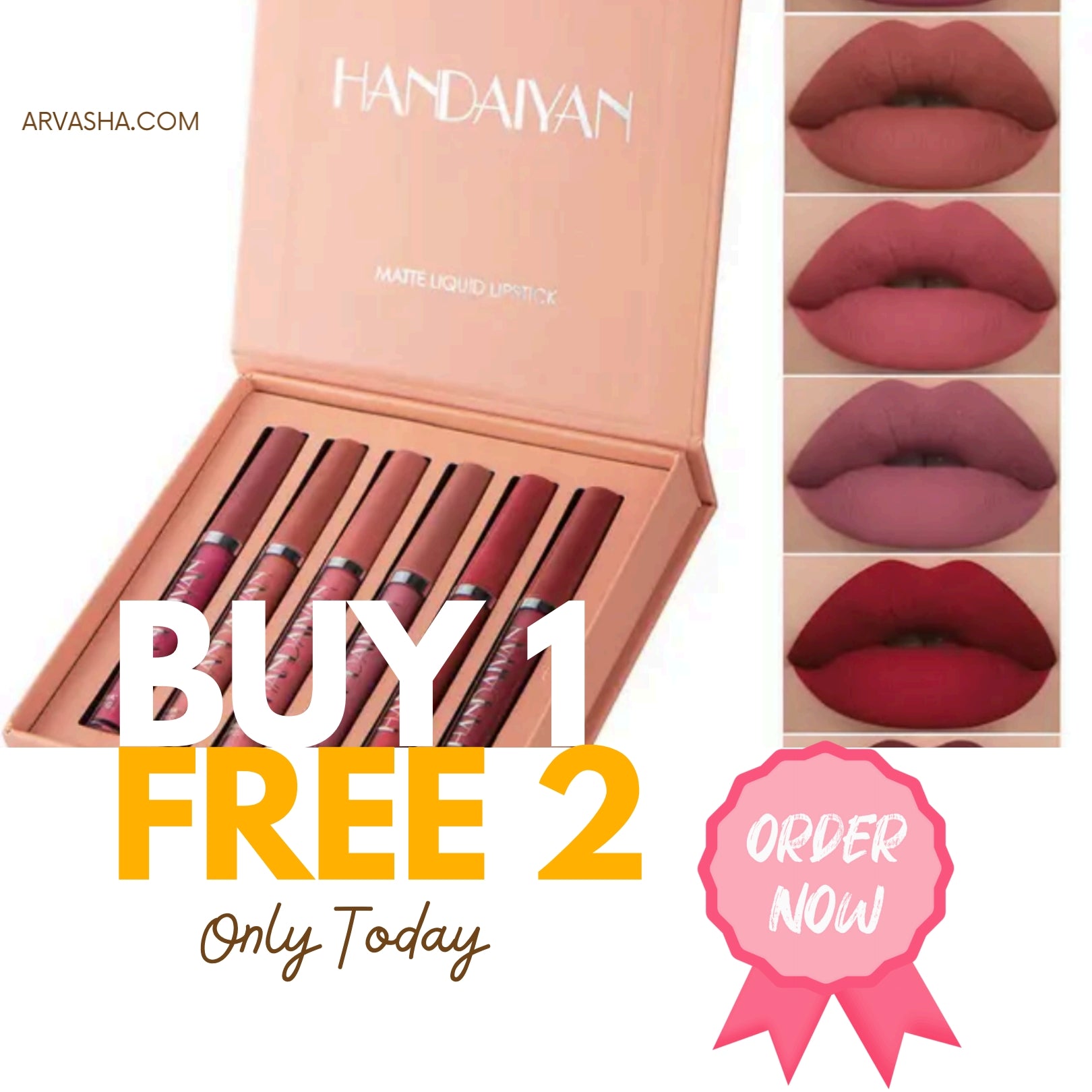 6 Pcs Matte Liquid Lipstick Set (buy 1 get 2 free Today only) ARVASHA