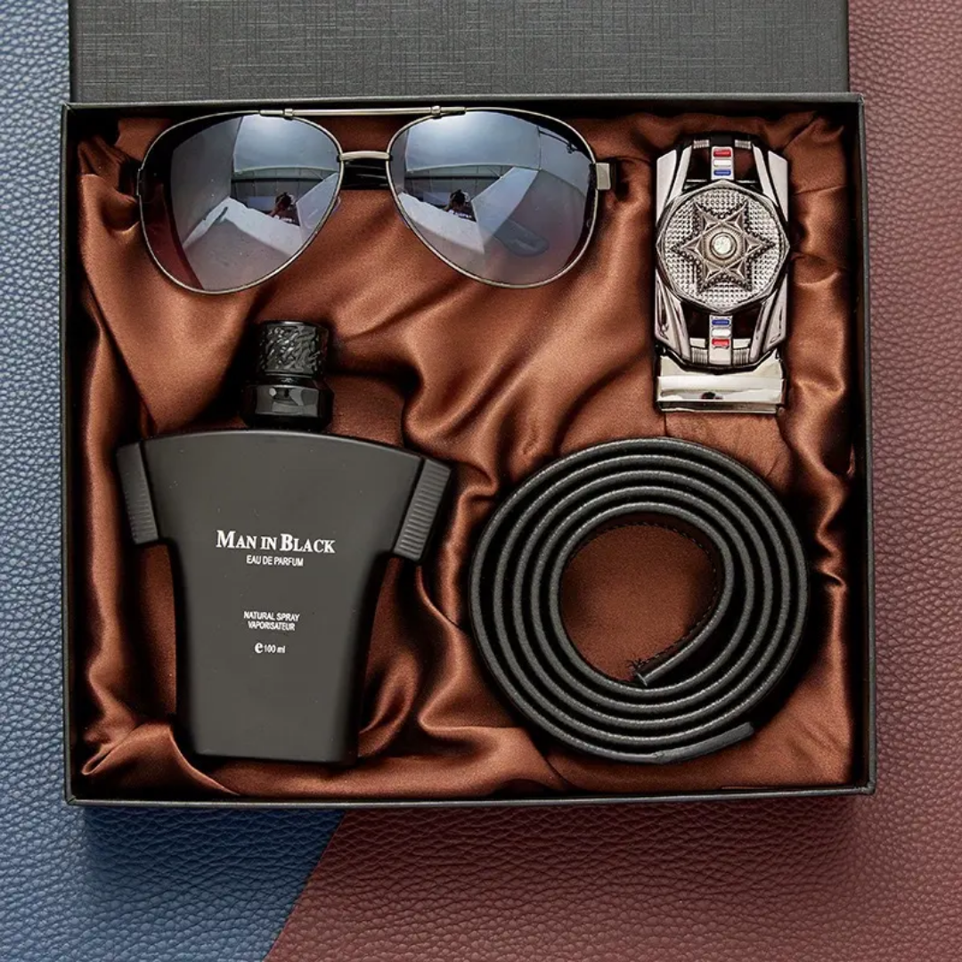 Luxury Executive Gift Set – Watch, Perfume, Pen, Belt, Wallet & Key Tag in Premium Box ARVASHA